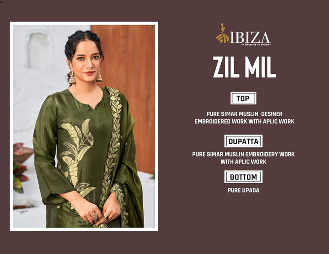 Zil Mil By Ibiza Simar Muslin Embroidery Salwar Kameez Exporters In India